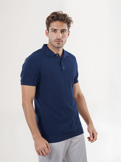 Celio* Men Blue Solid Regular Fit Cotton T-Shirt