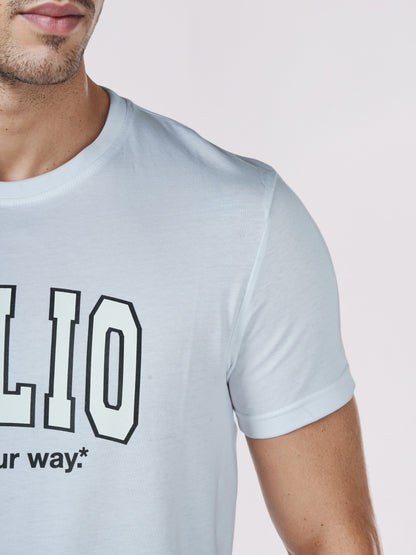 Celio* Men White Printed Regular Fit Cotton T-Shirts