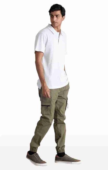 Khaki Regular Fit Cargos