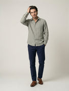 Celio Mens Khaki Solid Regular Fit Linen Shirts