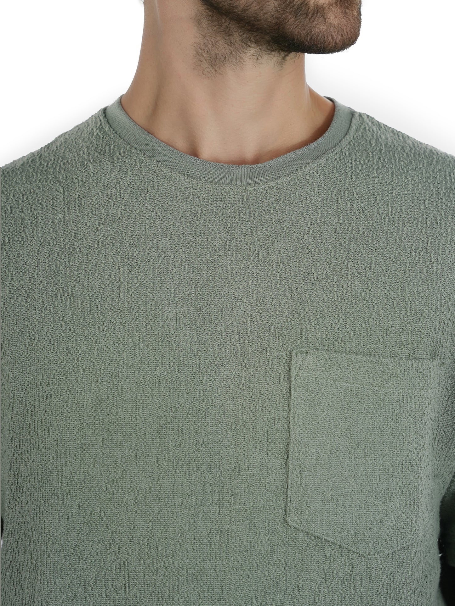 Green Solid Cotton T-shirt