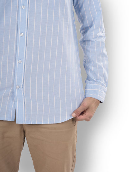 Blue Striped Linen Shirt