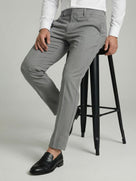 Celio Mens Grey Solid 24H Fit Polyester Casual Trouser