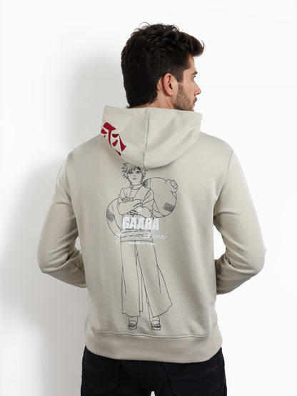 Naruto - Beige Printed Oversized Polyester Sweatshirt