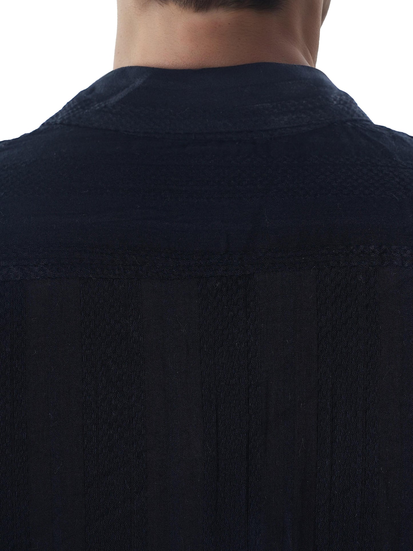 Black Embroidered Cotton Shirt