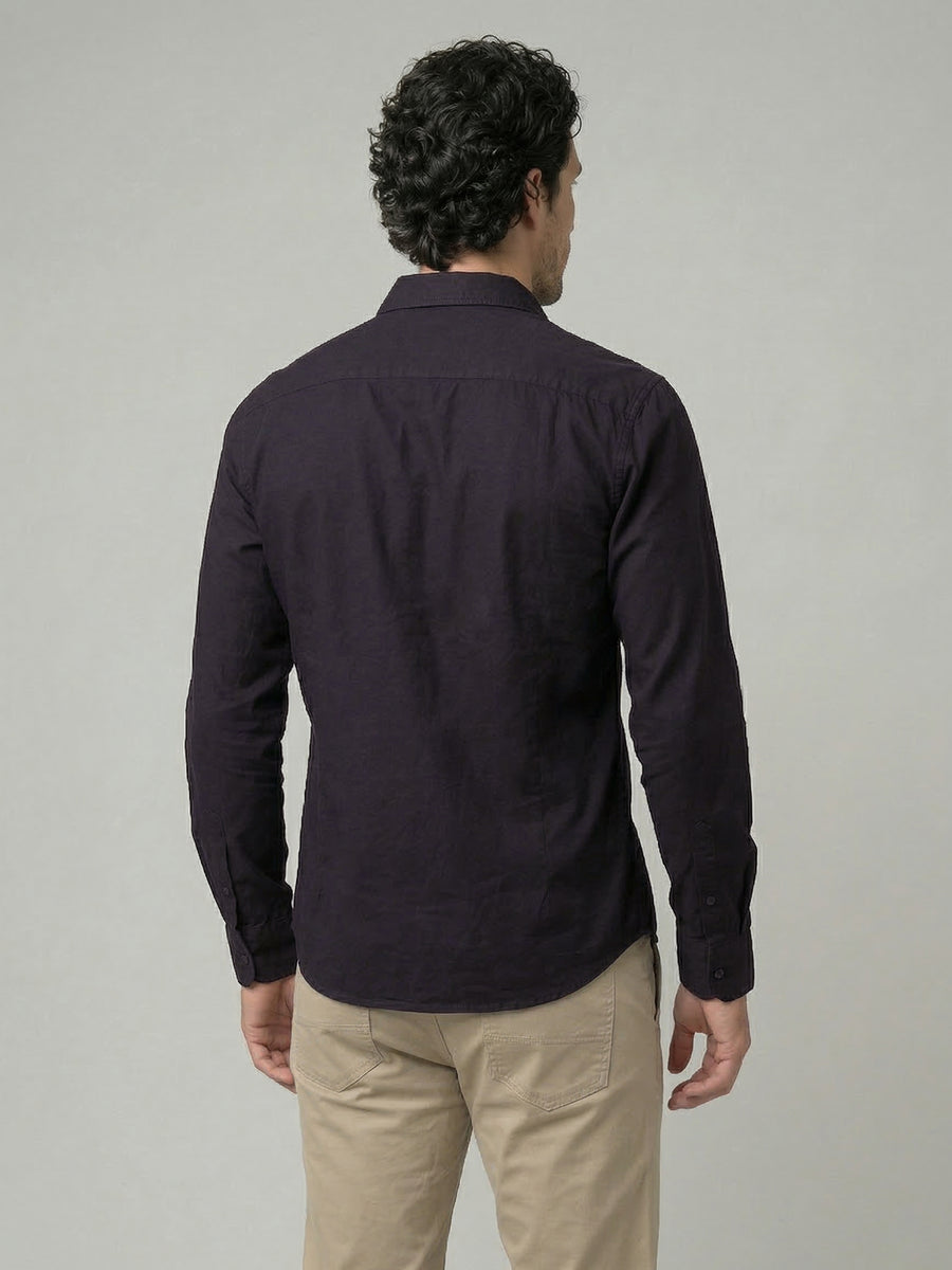 Celio Mens Brown Solid Regular Fit Cotton Shirts