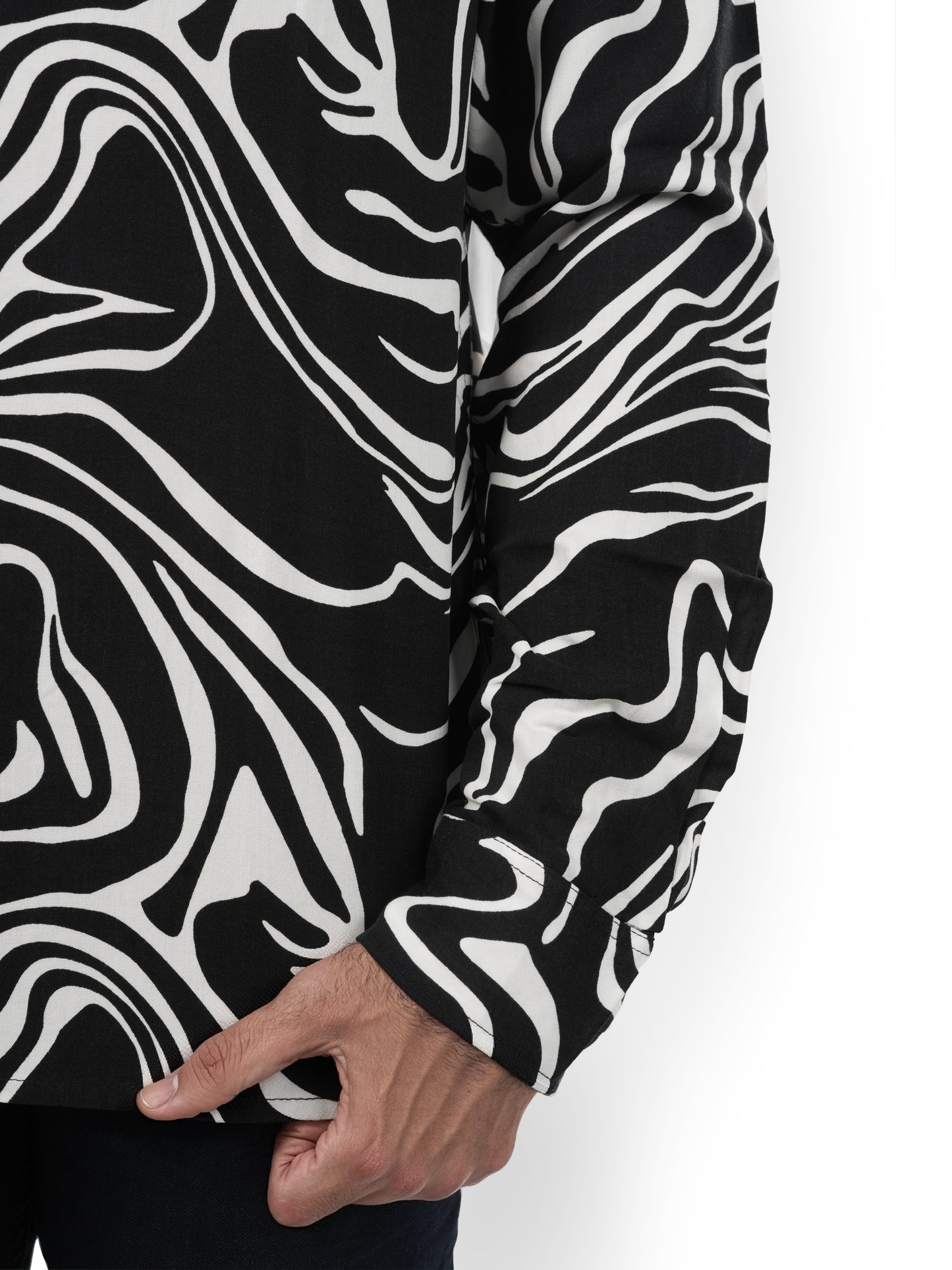 Black Printed Viscose Shirt