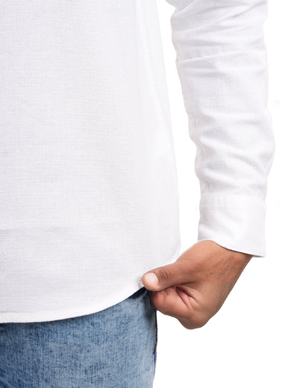 White Solid Cotton Shirt