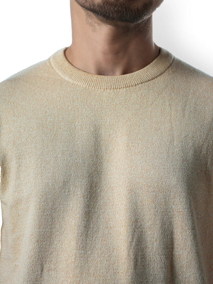 Brown Solid Cotton Sweater