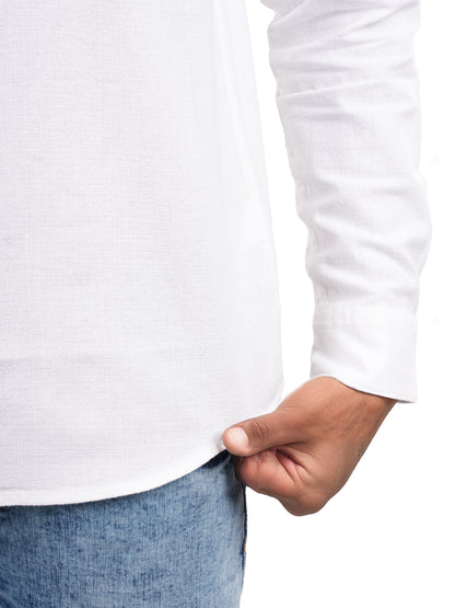 White Solid Cotton Shirt