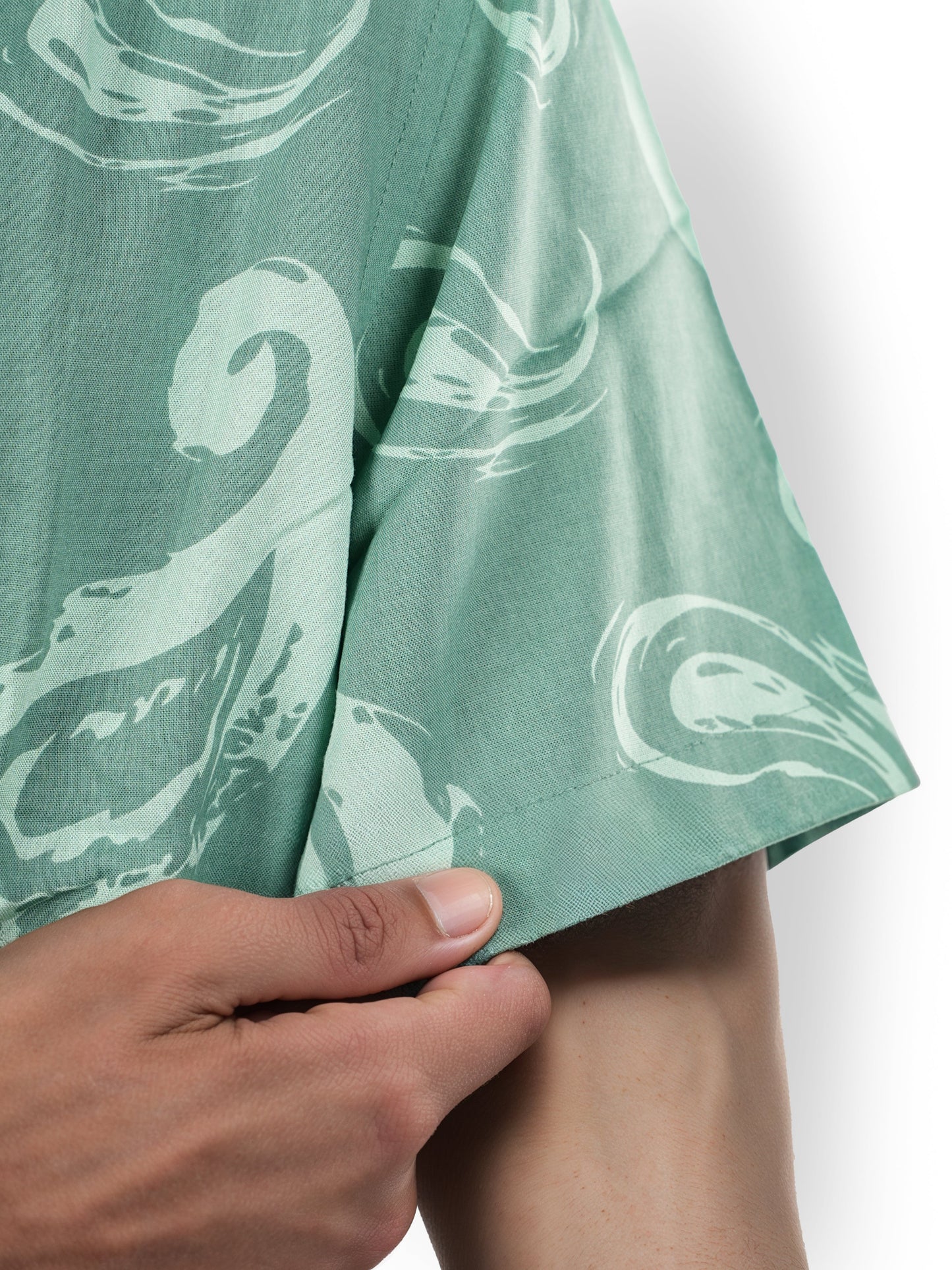 Green Printed Viscose Shirt