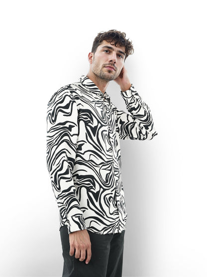 White Printed Viscose Shirt