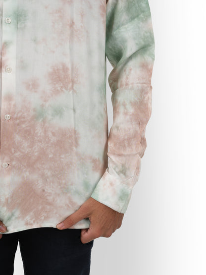 Green Tie Dye Viscose Shirt