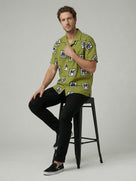 Celio Mens Green Printed Regular Fit Cotton Shirts