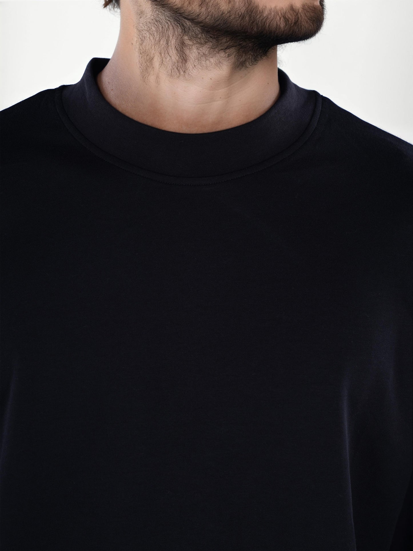 Black Solid Cotton T-shirt