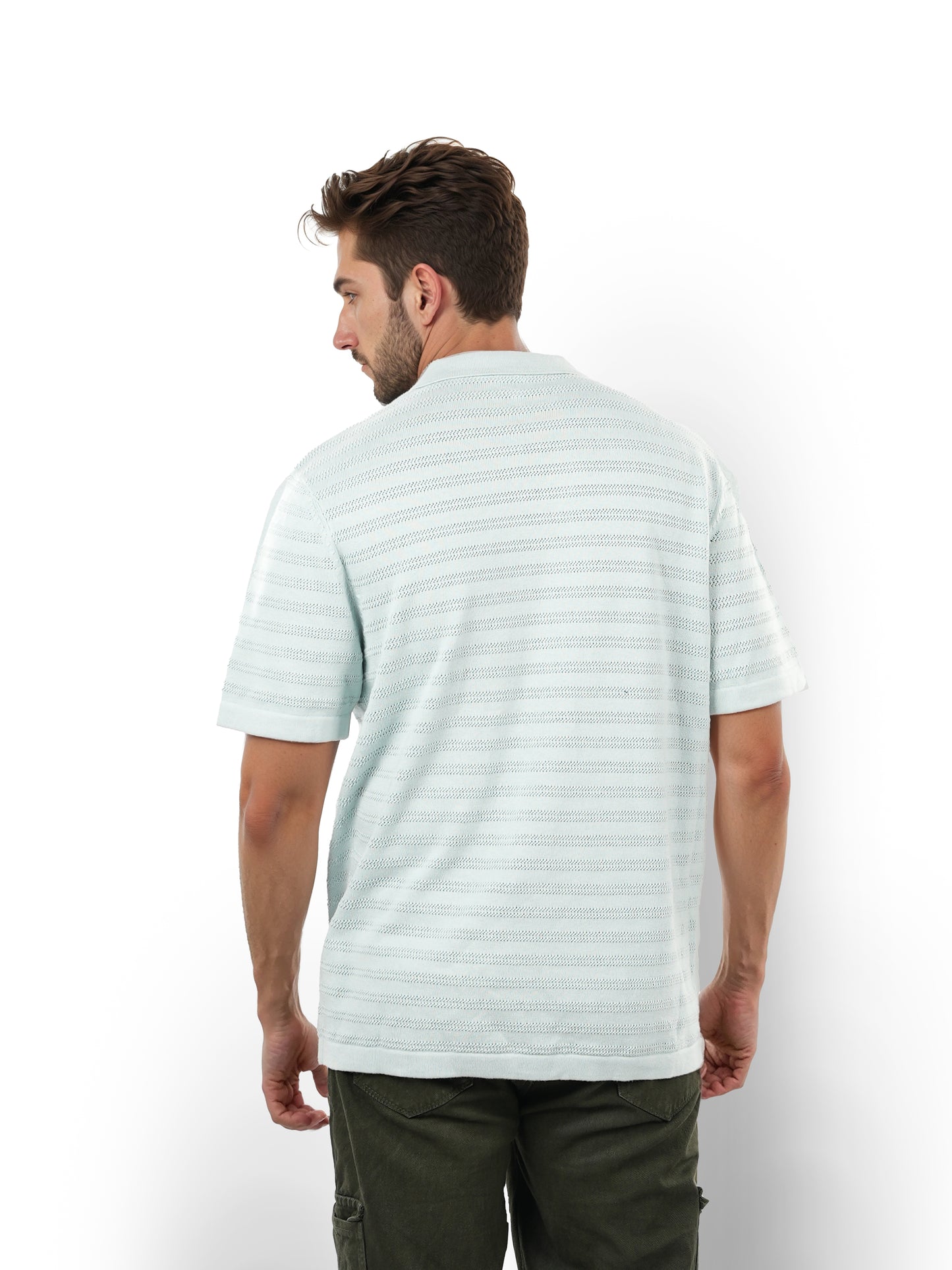 Green Striped Cotton Shirt