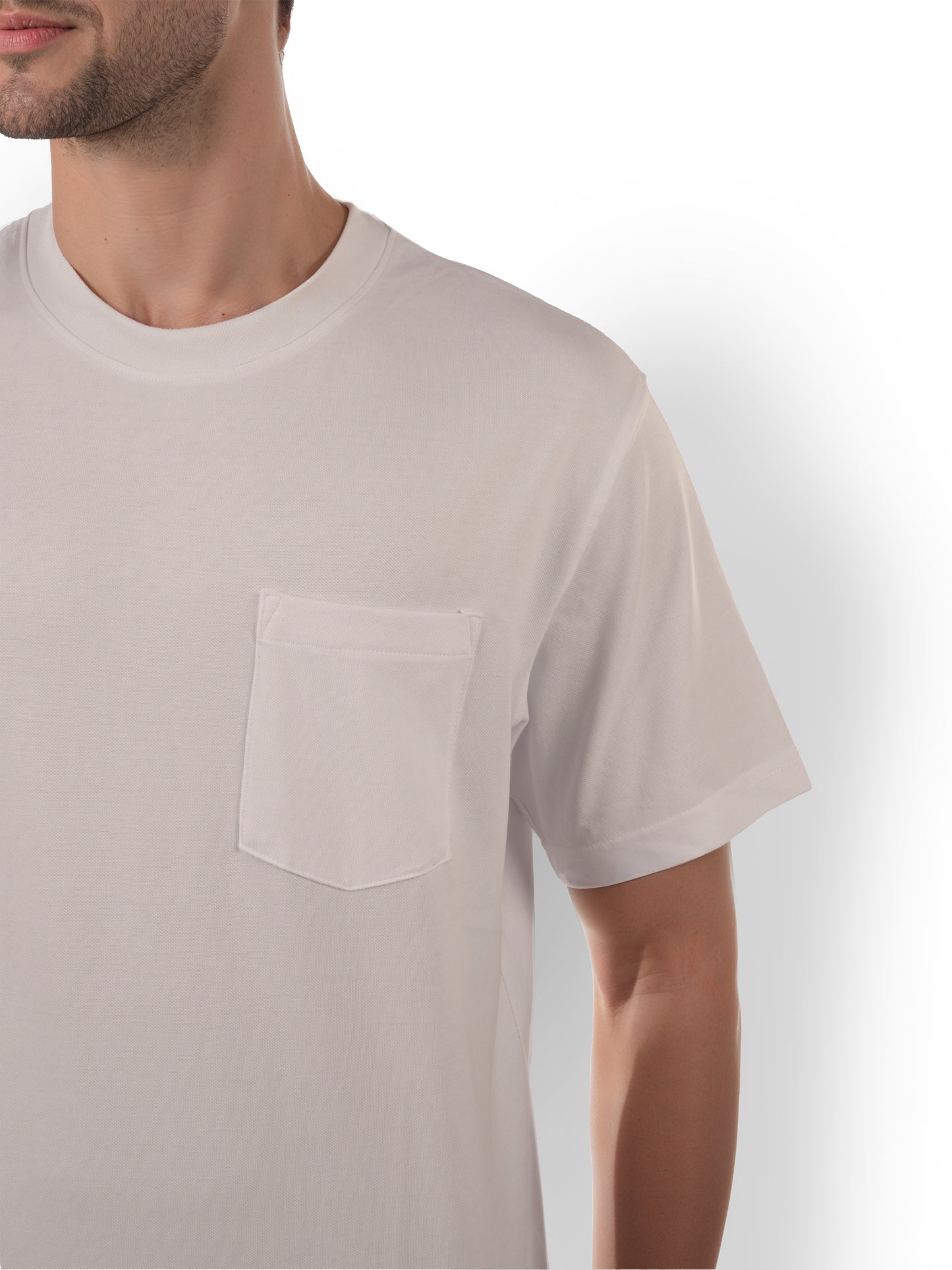 White Solid Cotton T-shirt