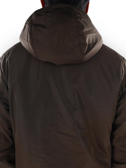 Brown Solid Polyester Jacket