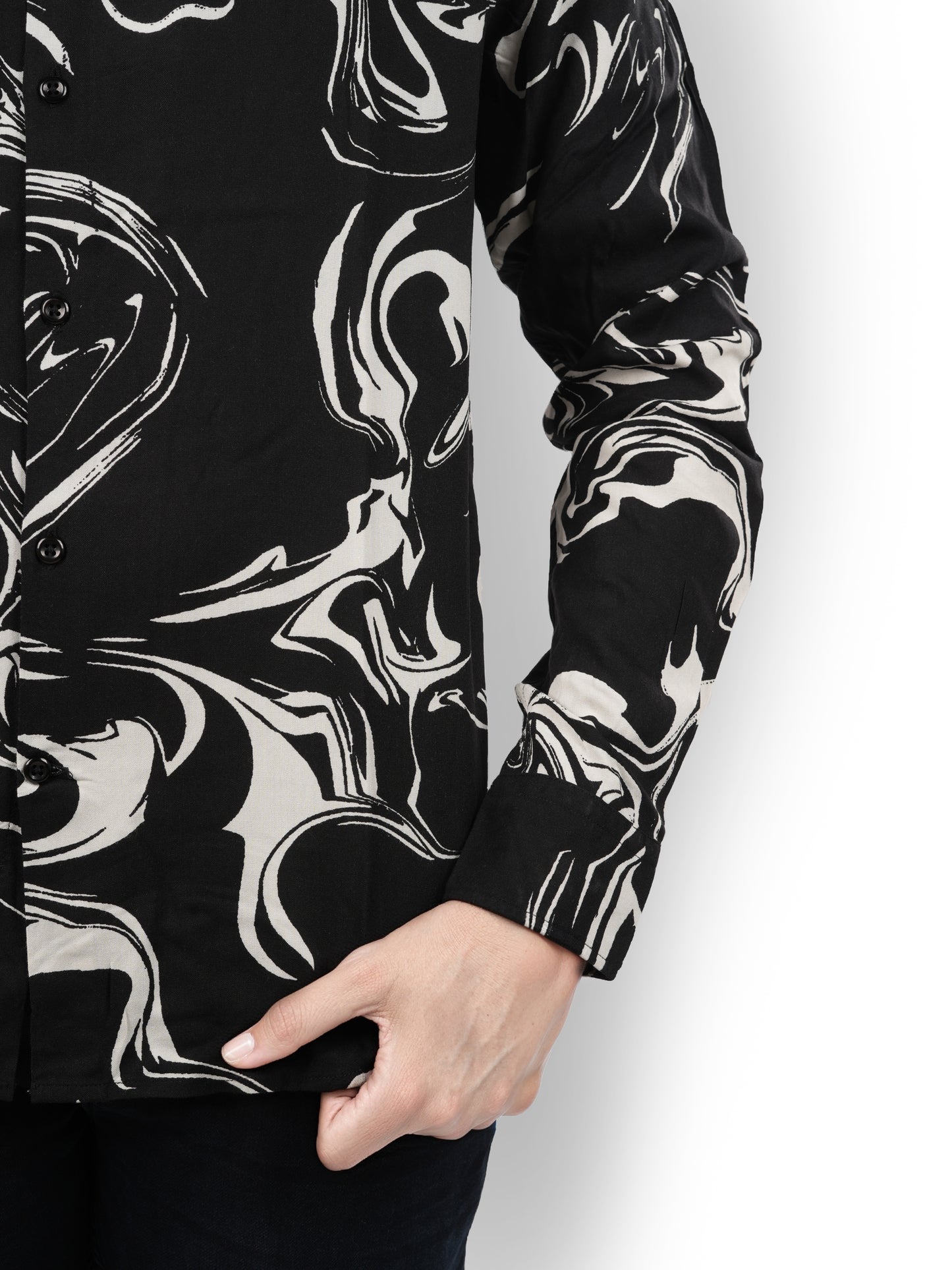 Black Printed Viscose Shirt