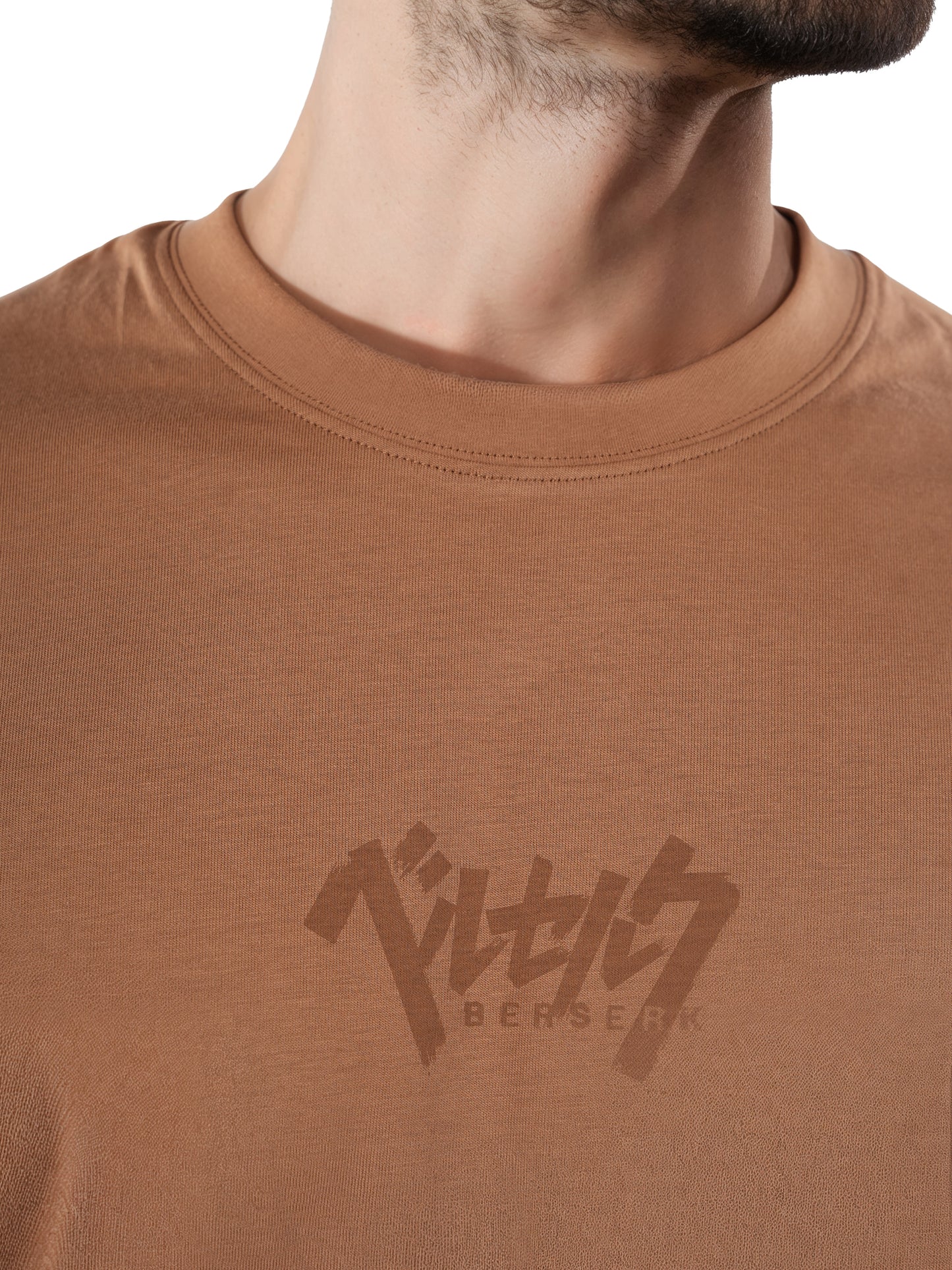 Berserk - Brown Printed Cotton T-shirt