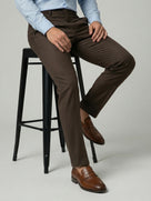 Celio Mens Brown Solid 24H Fit Polyester Casual Trouser