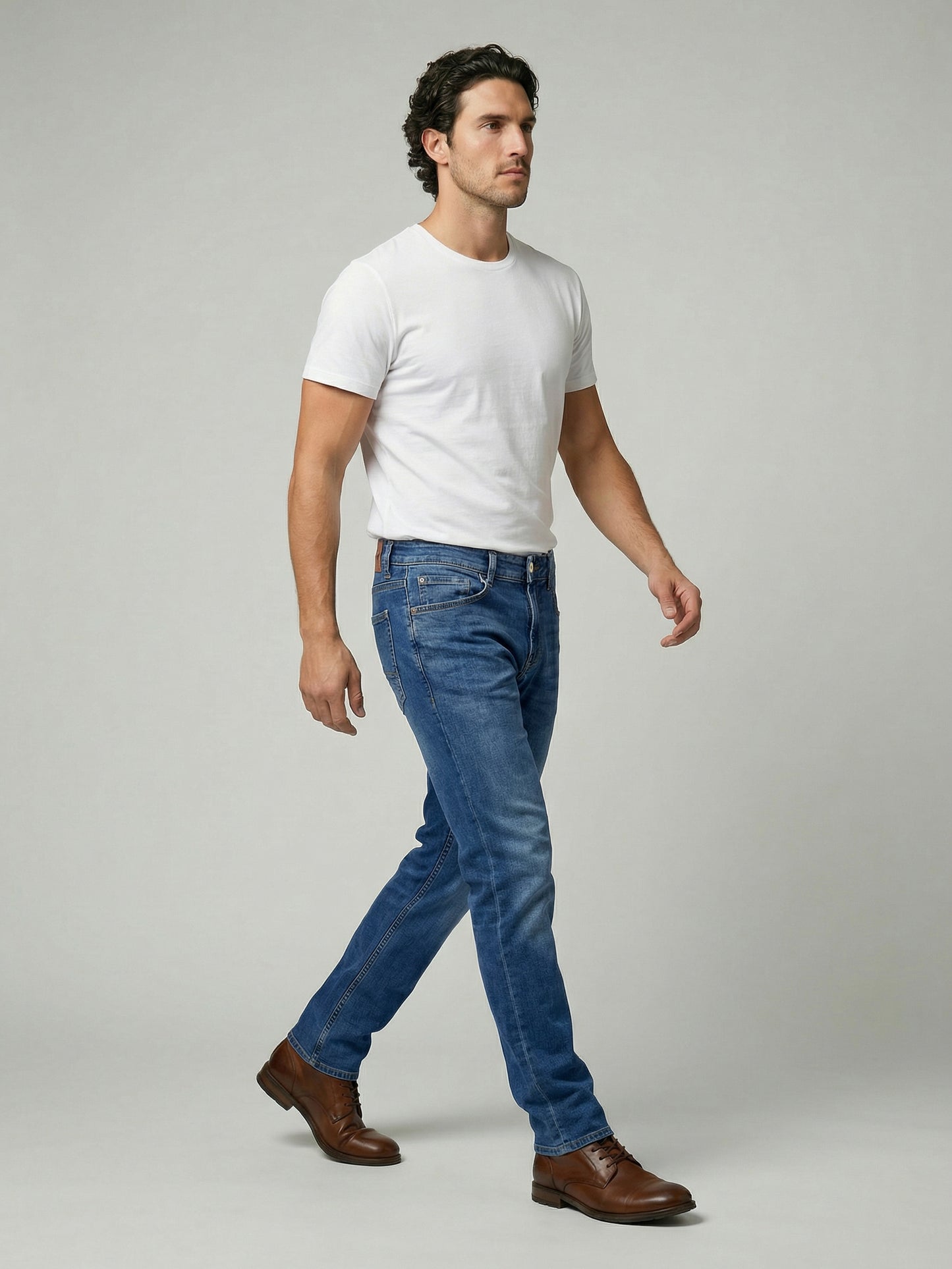 Celio Mens Blue Solid Slim Fit Cotton Jeans