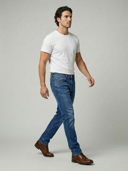 Celio Mens Blue Solid Slim Fit Cotton Jeans