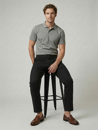 Celio Mens Black Knit Slim Fit Cotton Casual Trouser