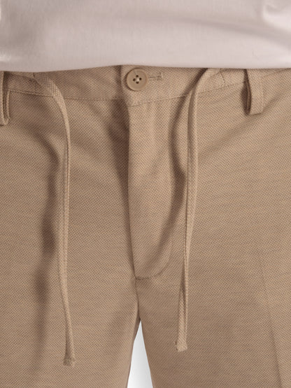 Beige Regular Fit Shorts