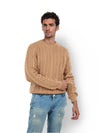 Celio* Solid Regular Fit Cotton Beige Sweater