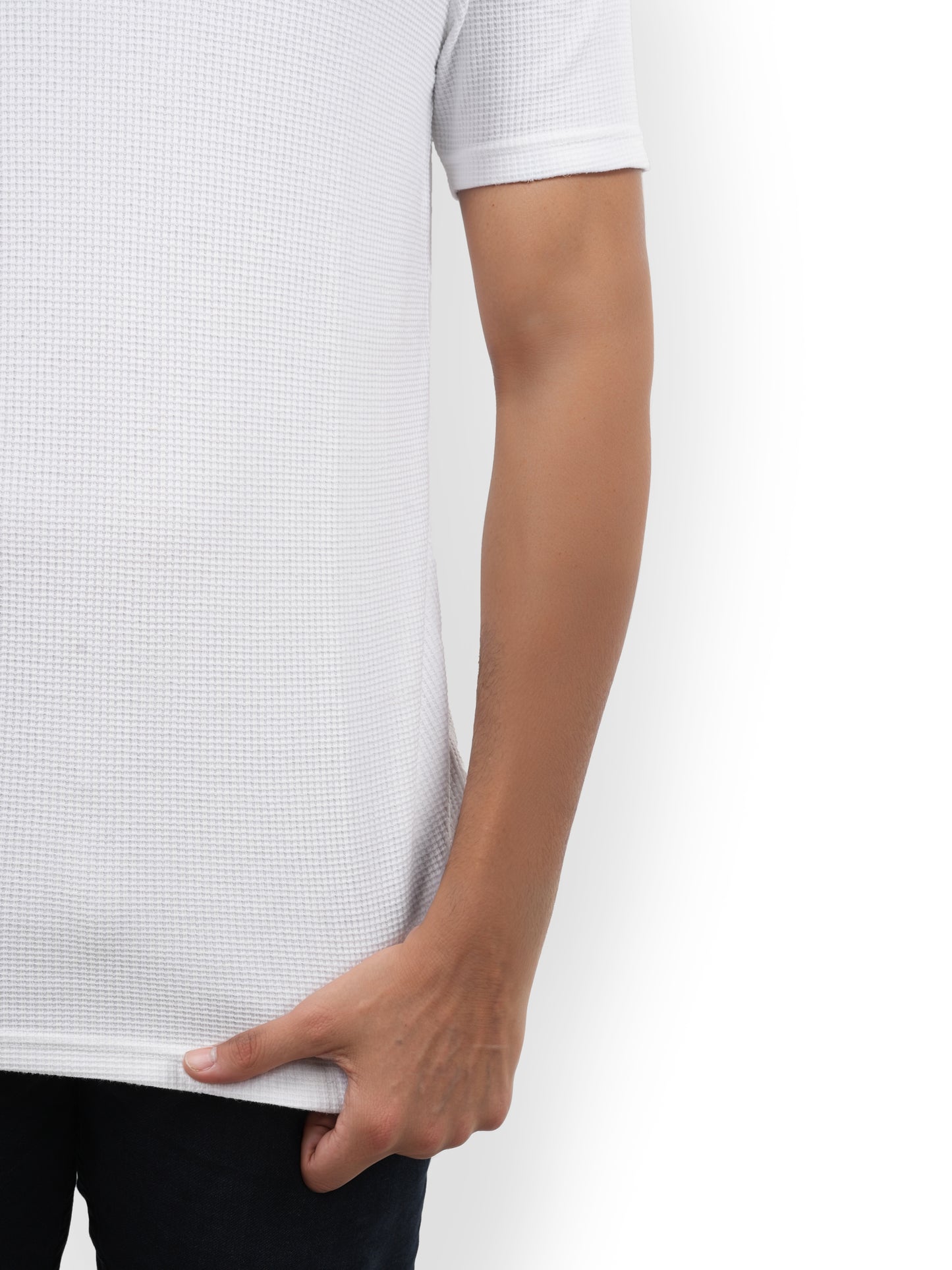 White Solid Cotton Polo