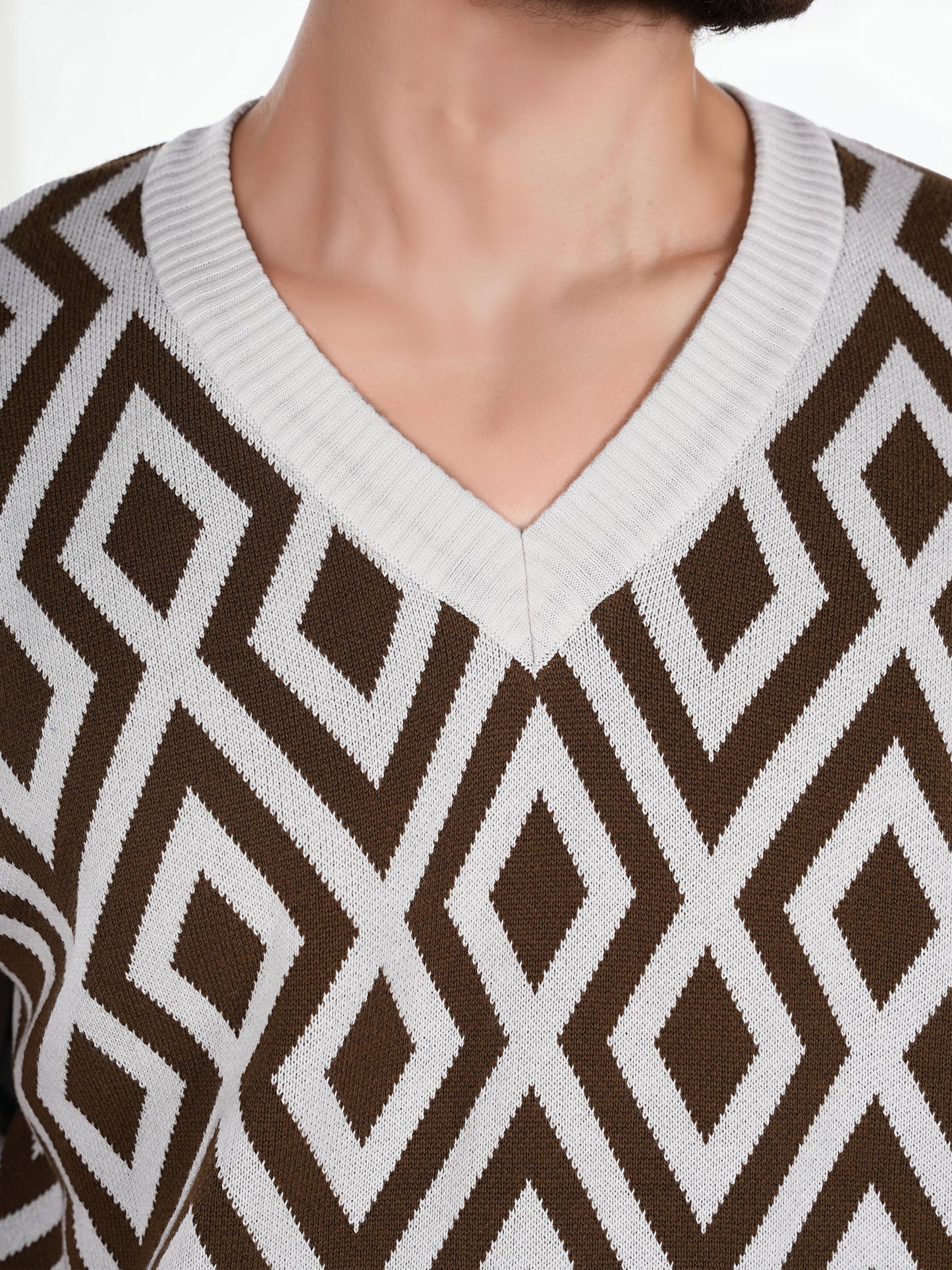 Olive Printed Cotton Sweater