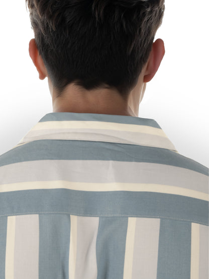 Blue Striped Viscose Shirt