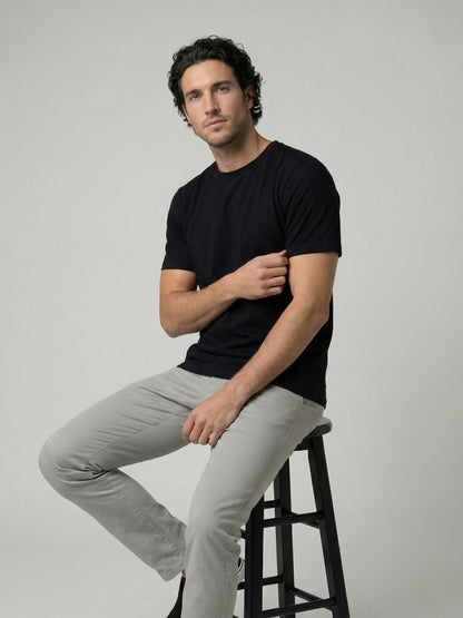 Celio Mens Black Solid Slim Fit Cotton T-Shirts