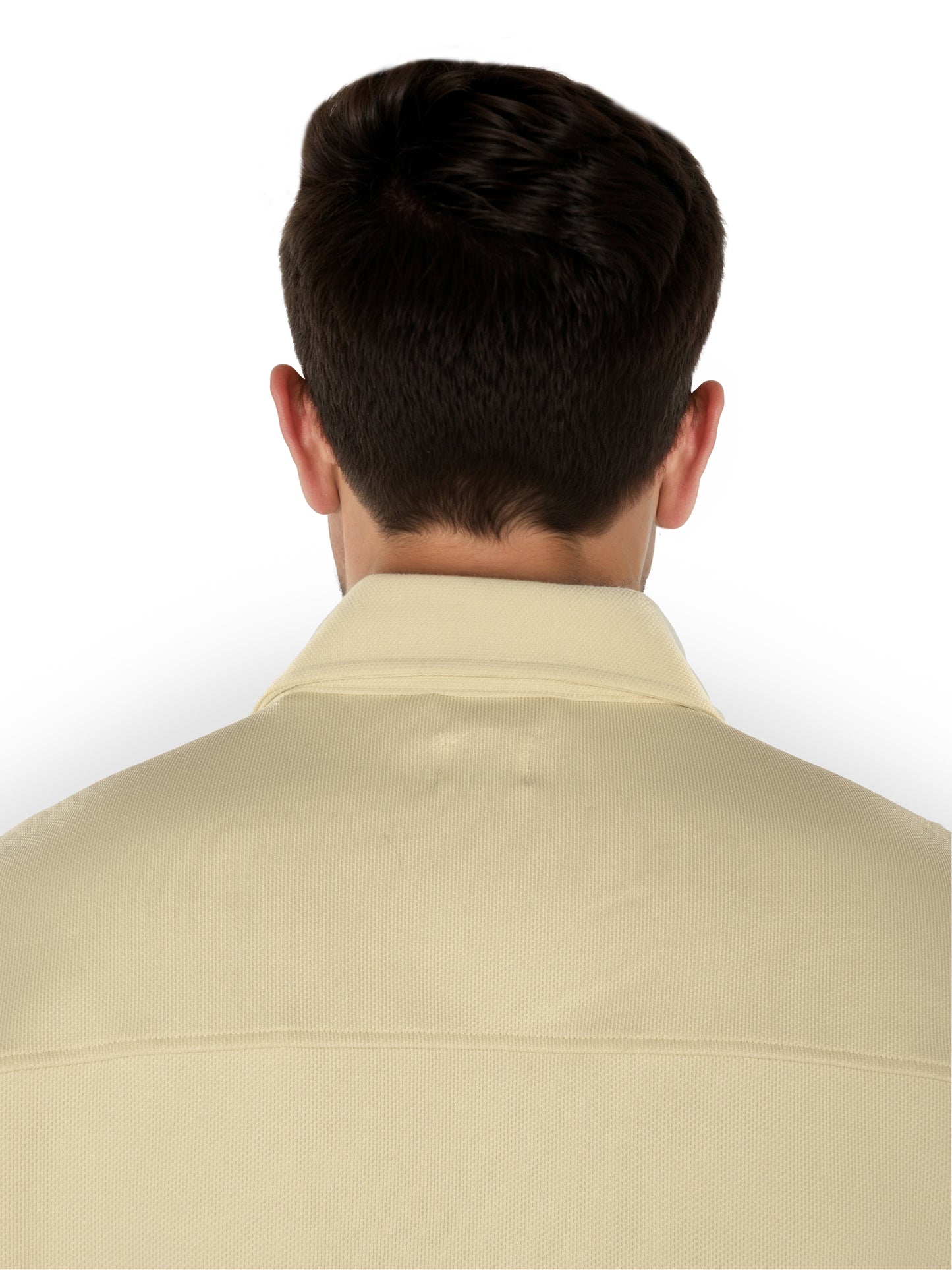 Beige Solid Polyester Shirt