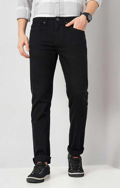 Black Straight Fit Stay Dark Jeans