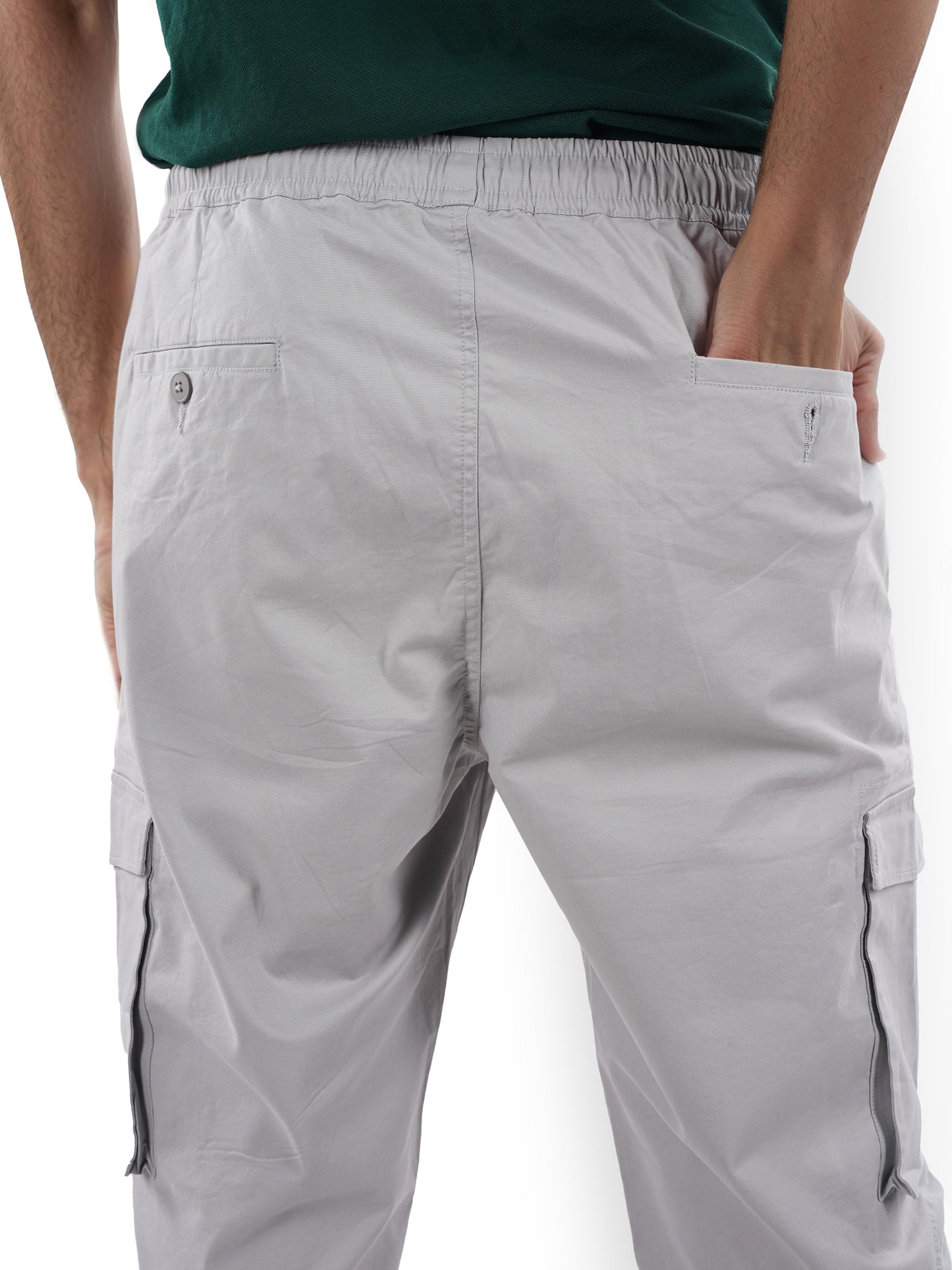 Grey Slim Fit Cargos