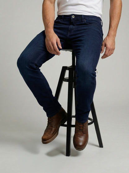 Celio Mens Blue Dobby Slim Fit Cotton Jeans