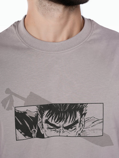 Berserk - Grey Printed Cotton T-shirt