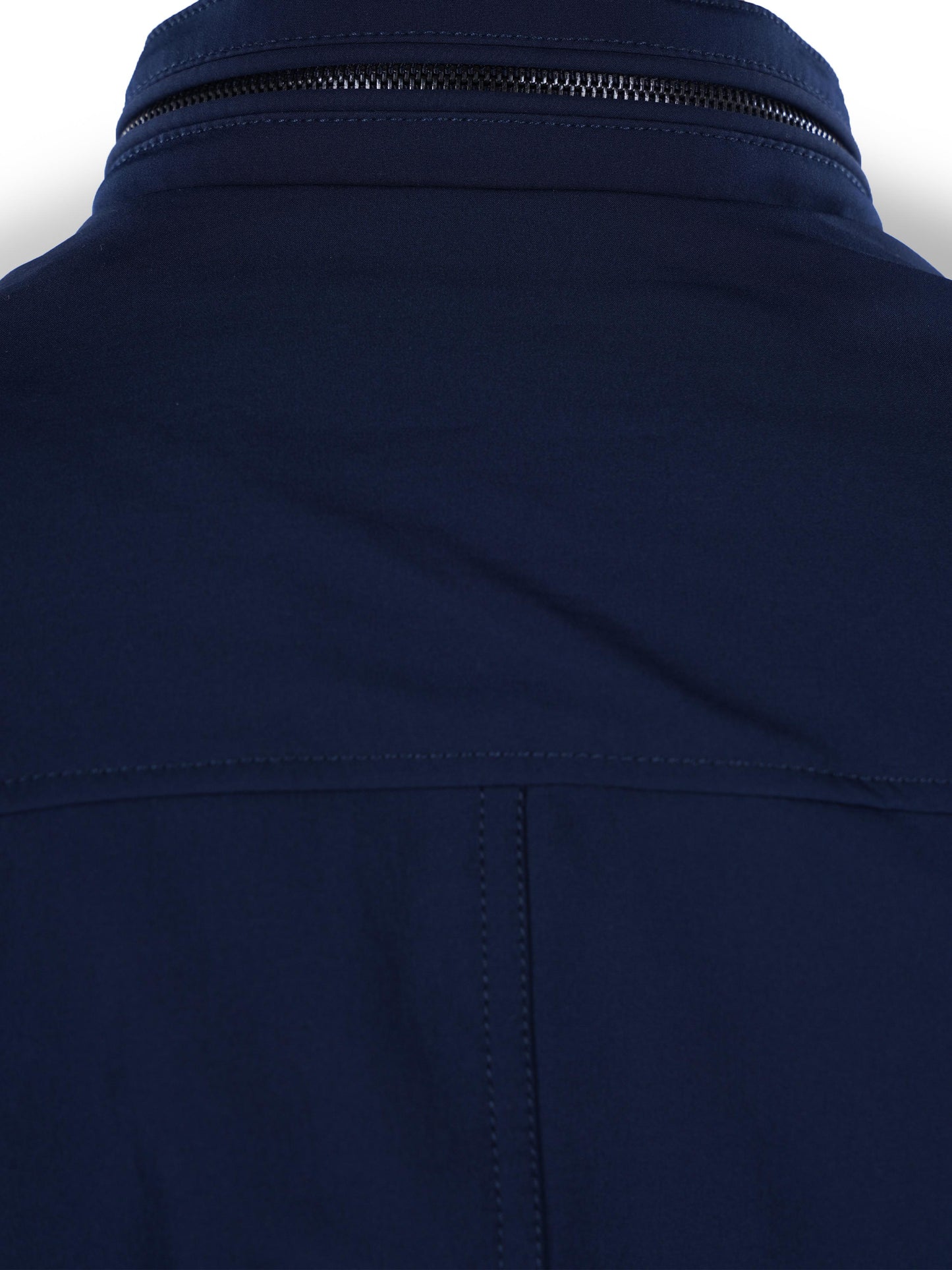 Navy Blue Solid Polyester Jacket