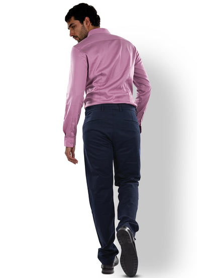 Navy Blue Straight Fit Trousers