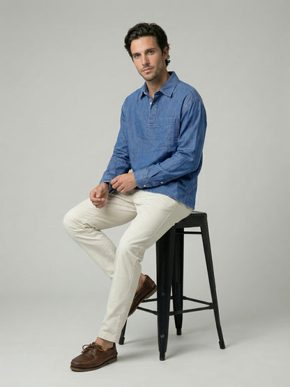 Celio Mens Blue Twill Regular Fit Cotton Shirts