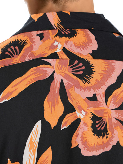 Orange Printed Viscose Shirt