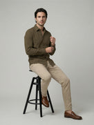 Celio Mens Olive Solid Regular Fit Cotton Shirts