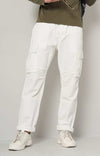 Celio* Cotton Relaxed Fit White Trouser