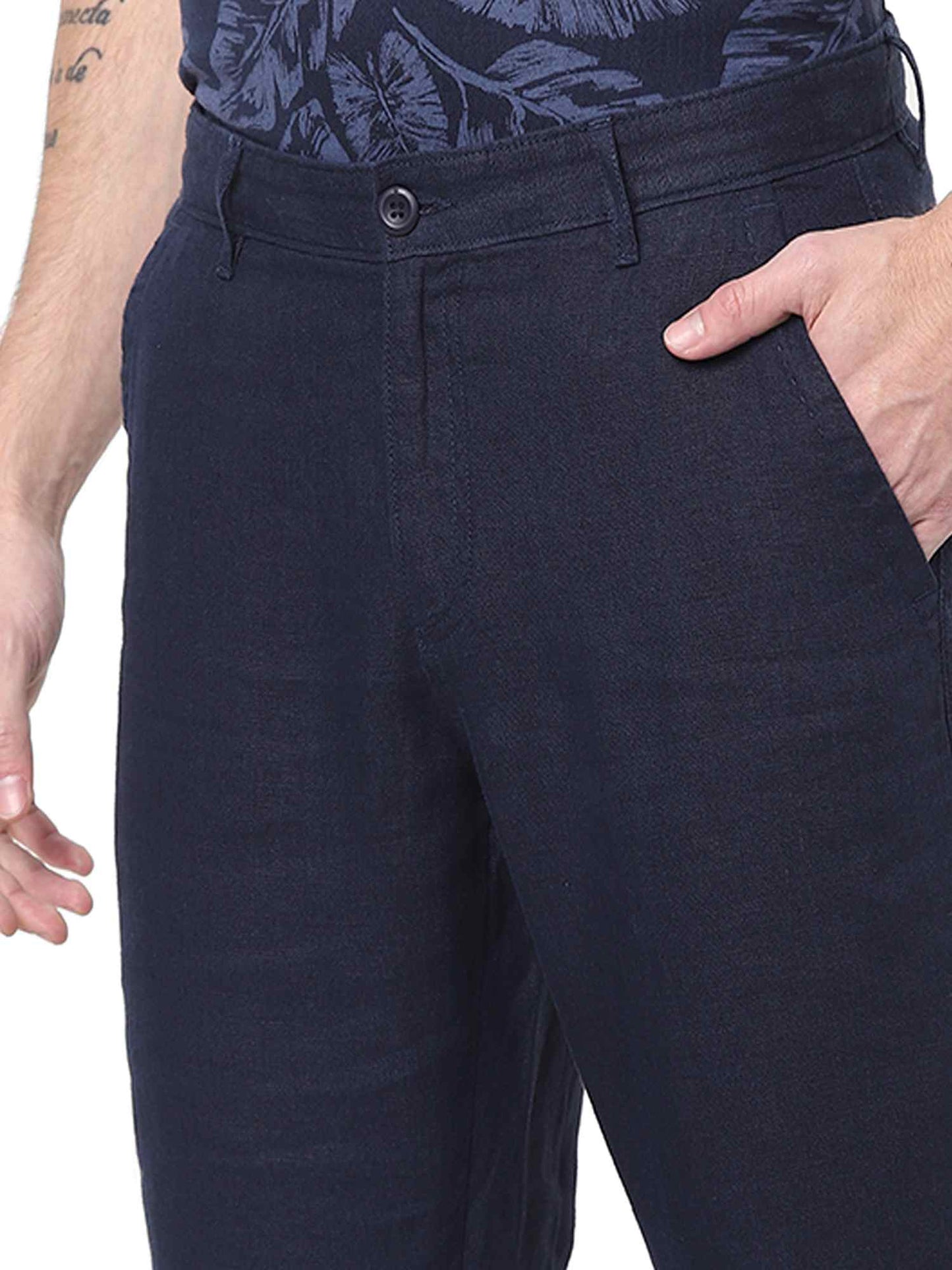 Blue Regular Fit Trousers