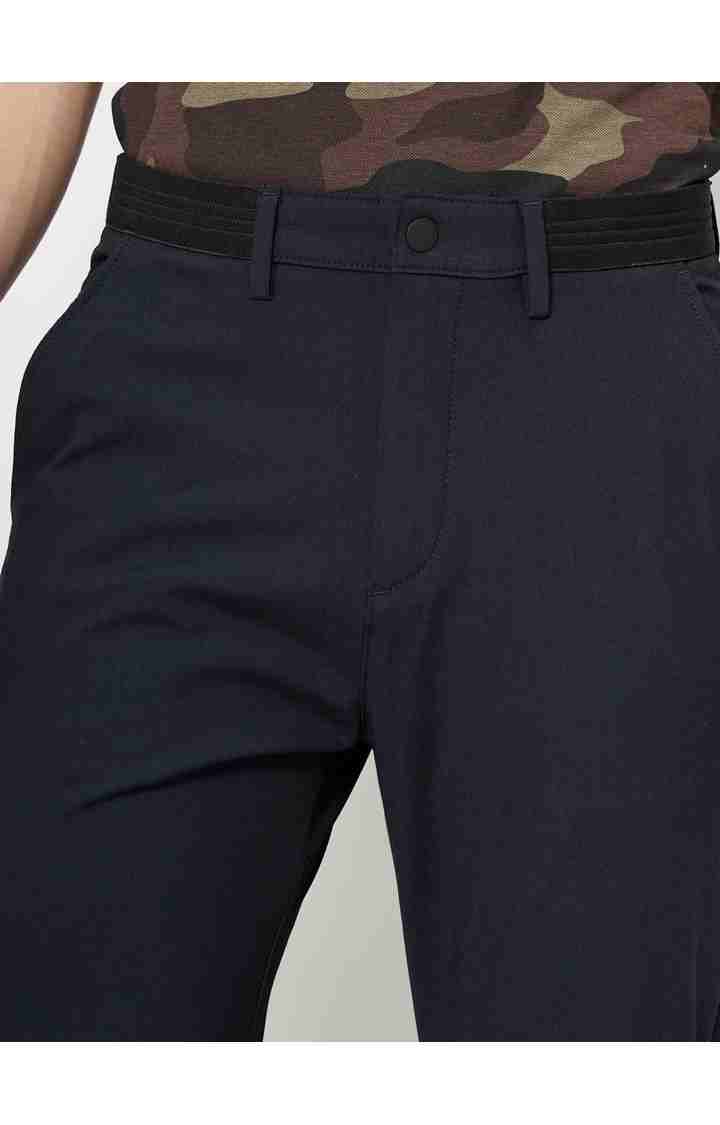 Navy Blue Slim Fit Trousers