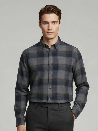 Celio* Men Grey Checked Regular Fit Cotton Shirts