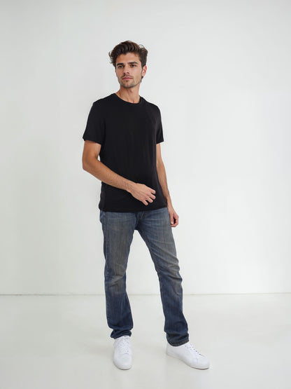 Black Solid Cotton T-shirt