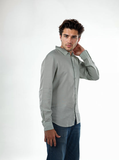 Green Solid Linen Shirt